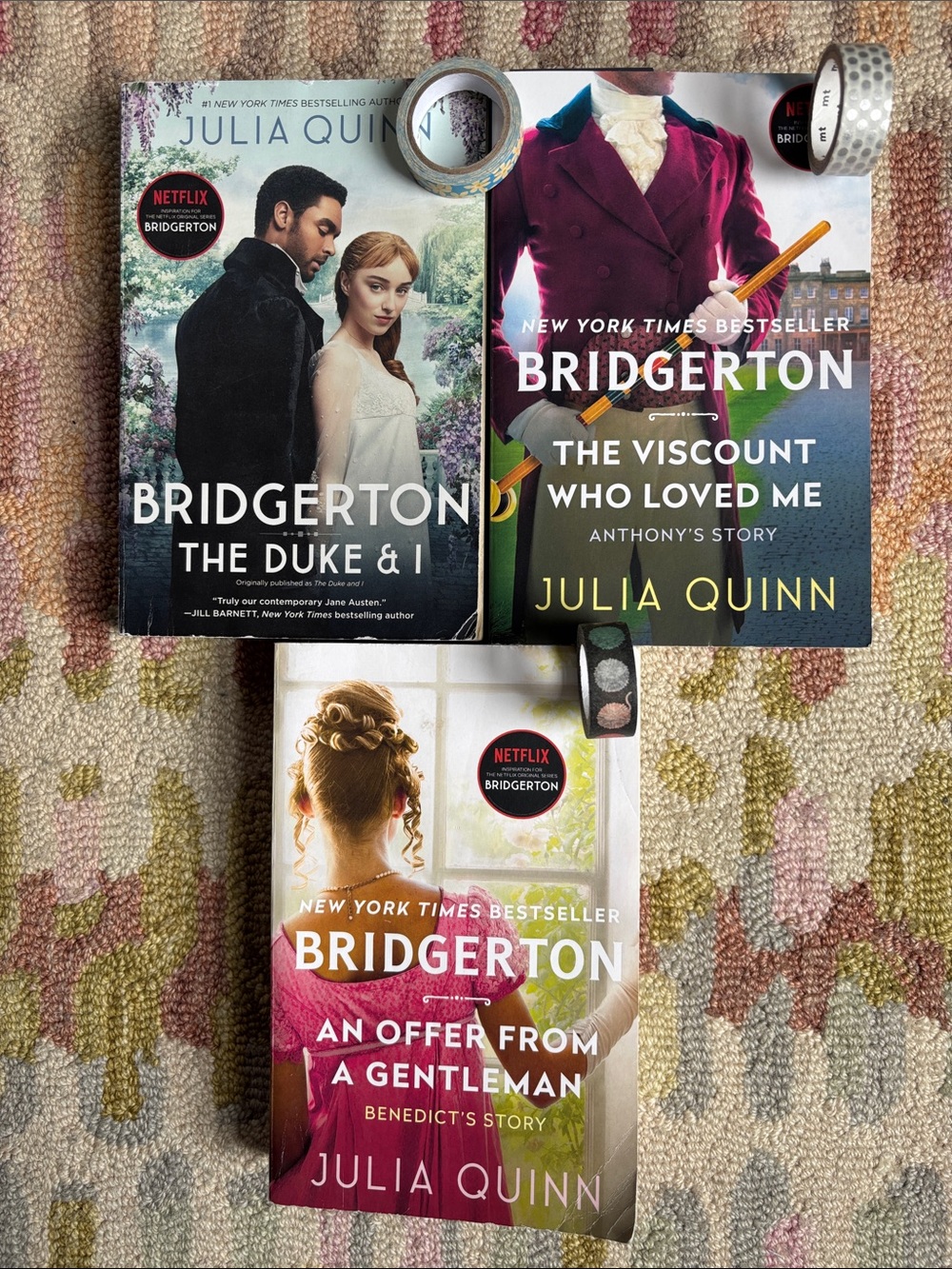First 3 Bridgerton Books by Julia Quinn (the first 3 of the 8 book series)